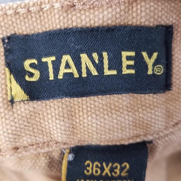 Stanley Pants Mens 36x32 Tan Duck Canvas Carpenter Utility Workwear Heavy Duty - Picture 15 of 16
